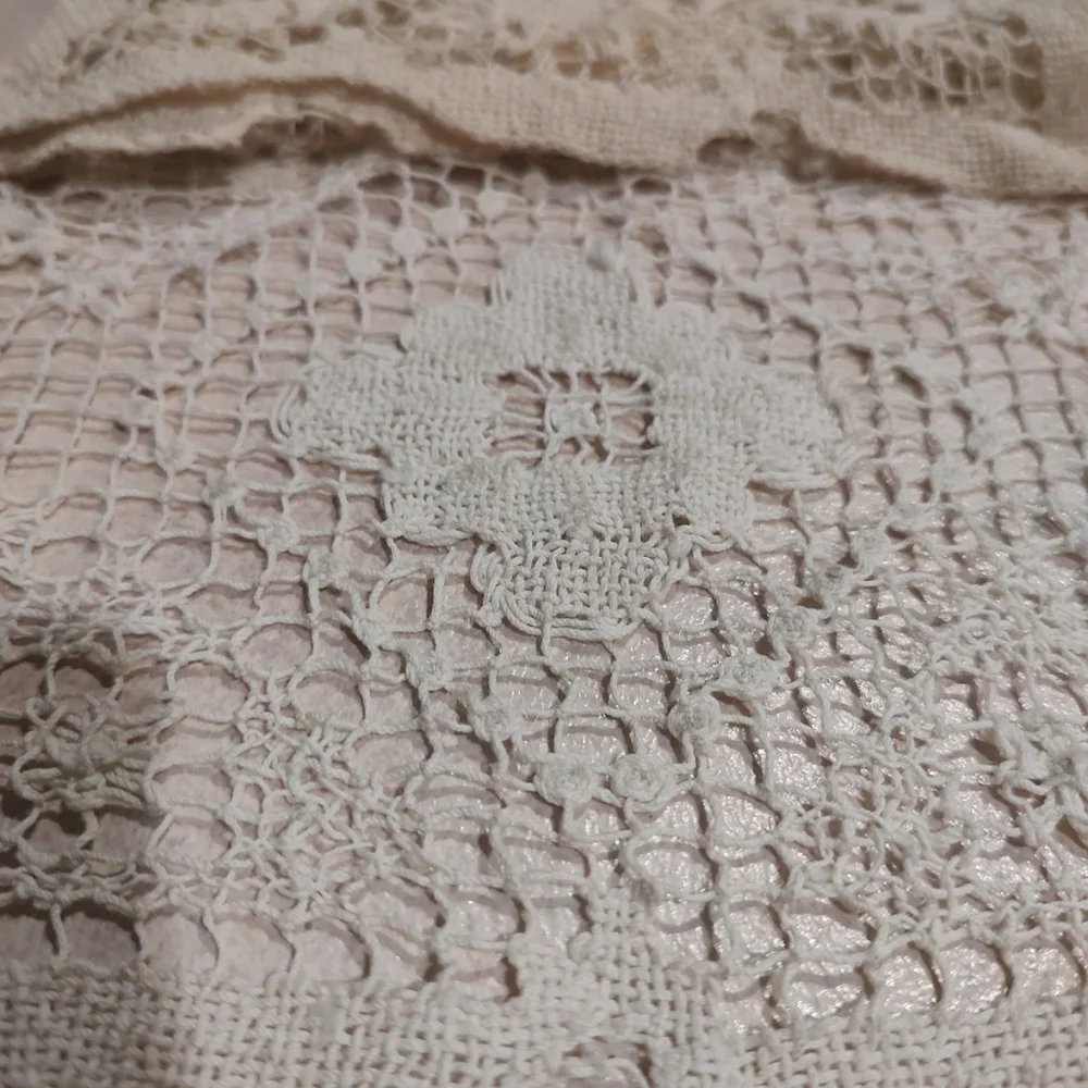 set of two delicate floral handmade doilies beautiful addition to any home
